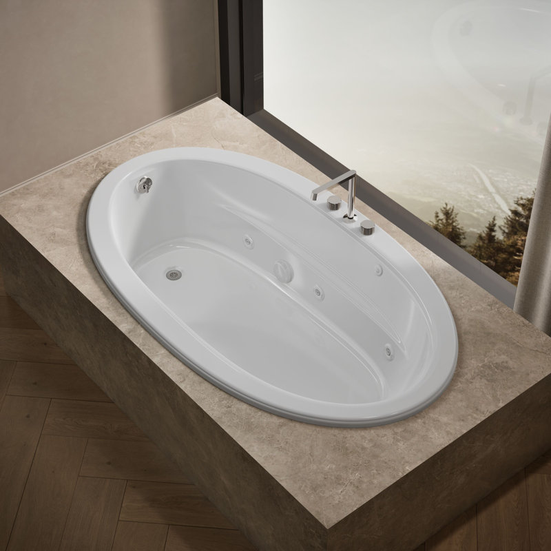 Sunward 72" x 42" Whirlpool Bathtub, Blanc