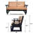2-Seater Wood Outdoor Glider Chair, Dark Grey And Brown-123040647