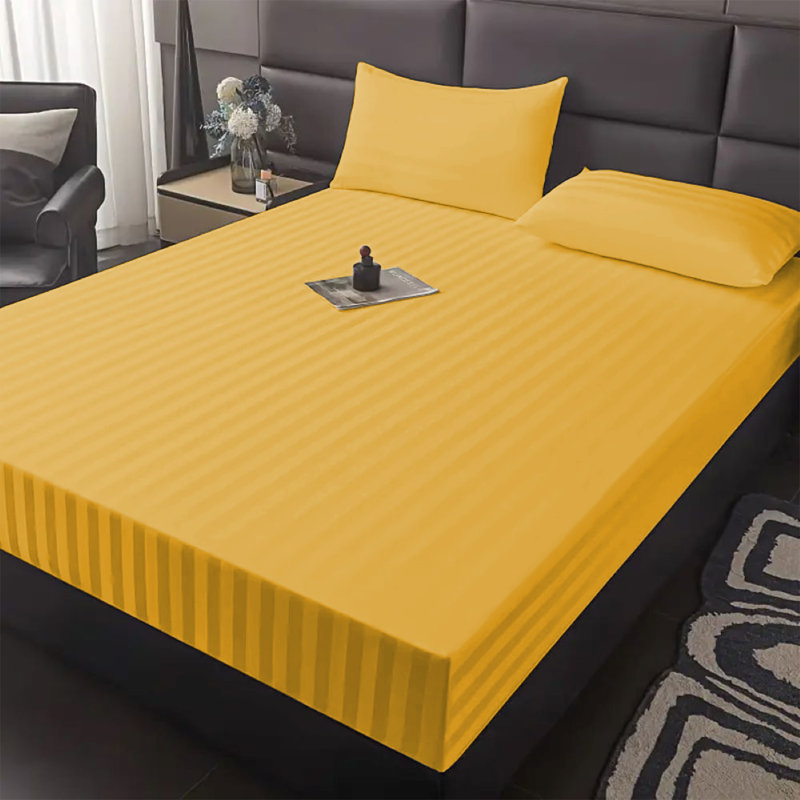 Microfiber Luxury 40cm Deep Fitted Sheet, Kingsize (5'), Ochre