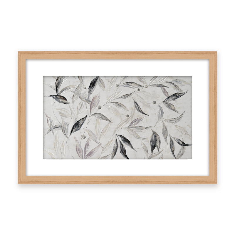 Nature Inspired "Soft Descent" Canvas Wall Art By , 30" H x 40" W x 1.125" D, Framed Matted Print, White
