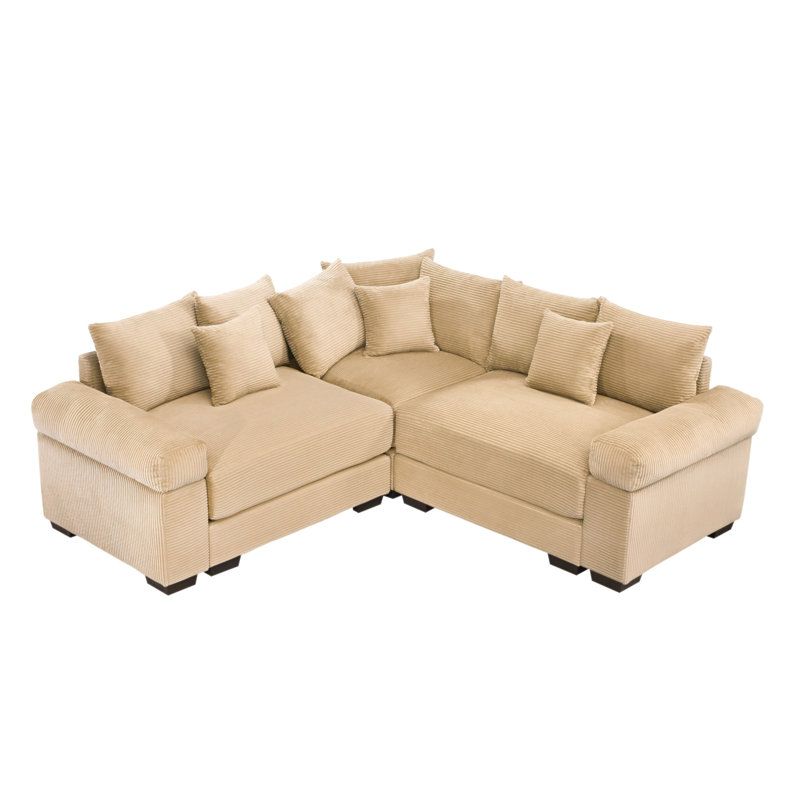 Canapé modulaire surdimensionné surdimensionné en nuage, canapé modulaire convertible avec accoudoirs très larges à assise profonde, 10 coussins décoratifs en velours côtelé de qualité supérieure, conception ergonomique, assemblage facile, pour les salons