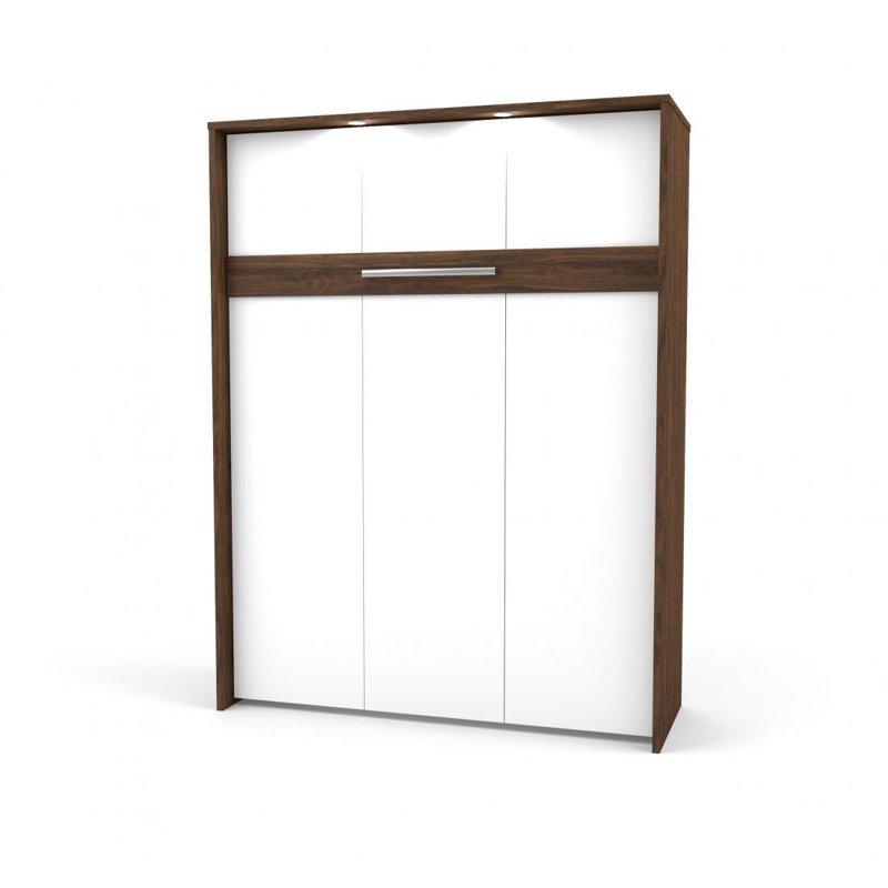 Osterman Murphy Bed, Queen, Rustic Brown & White