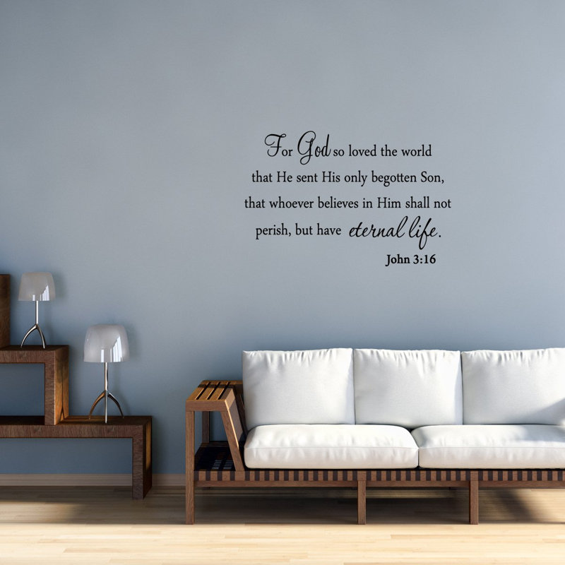 Adhésif décoratif pour la Bible «For God So Love the World» Jean 3,16, Noir