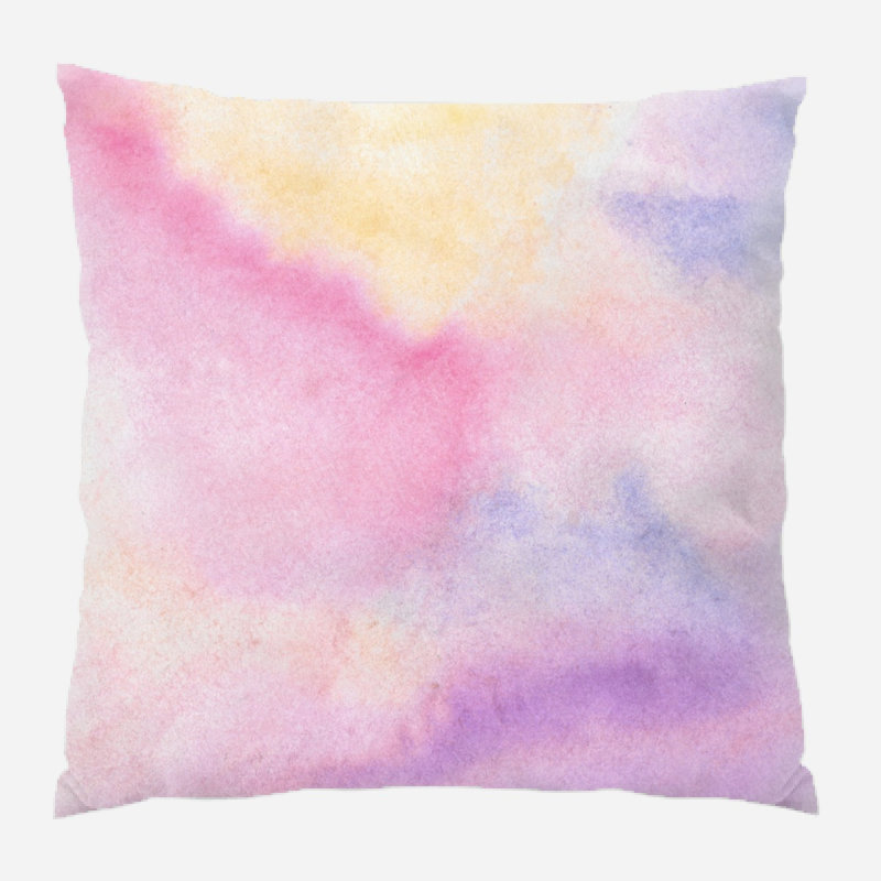 Murphey Watercolour Throw Pillow, Microsuede, Indoor