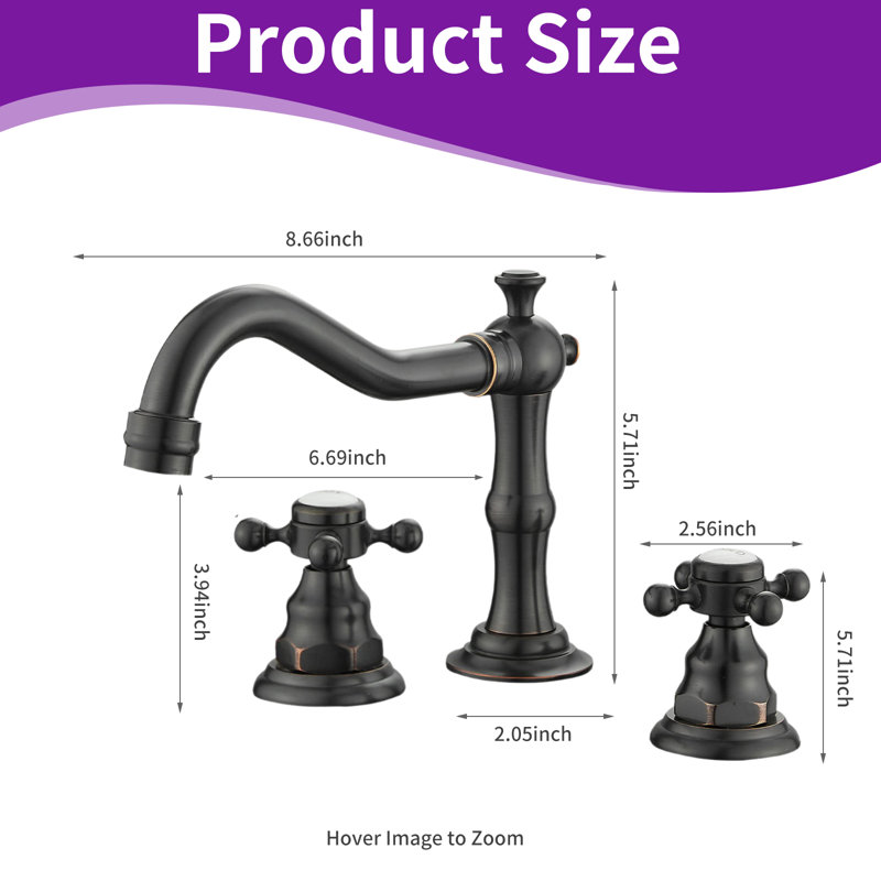 2-handle Bathroom Faucet with Drain Assembly, Oil Rubbed Bronze