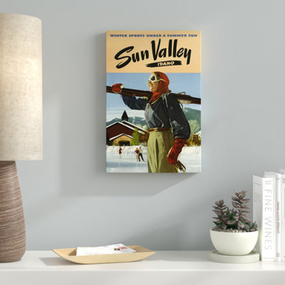« sun valley idaho », affiche rétro sur toile tendue