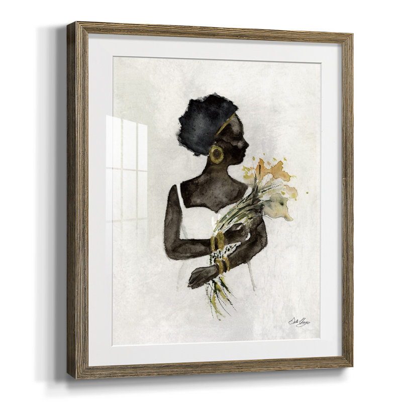 «Soft Inspiration I», reproduction encadrée, Papier avec cadre noyer, Blanc