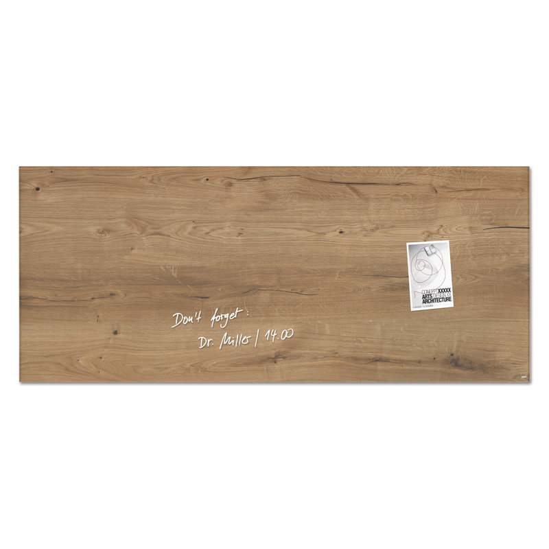 Artverum Wall Mounted Magnetic Glass Board, 55cm H x 130cm W x 130cm L