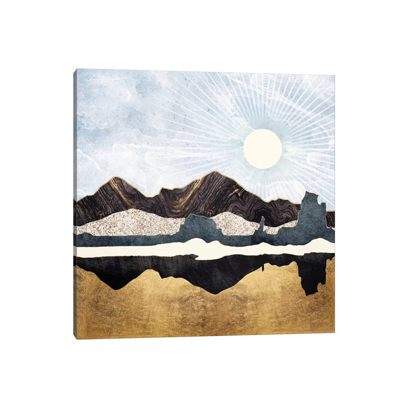 Désert doré - impression d'art graphique, Toile tendue, Aucun mat, H 37 po x l 37 po x P 1,5 po
