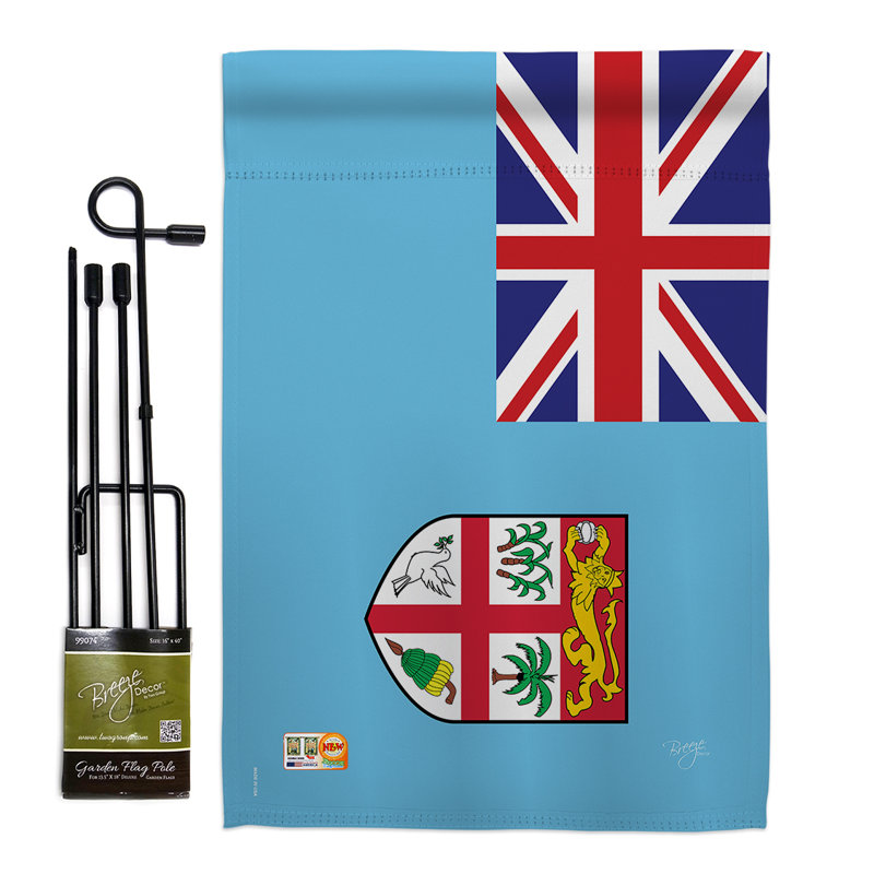 Ensemble de 2 drapeaux en polyester 1 côté 7 po x 1 pi fidji