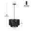 Luminaire suspendu tambour noir mat à 2 lumières Chely
