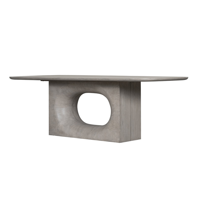 Luka 96" Modern Wood Dining Table in Dusted Stone Brown Finish with Clean Lines