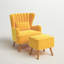 Kiro Upholstered Wingback Chair with Footstool-38292152