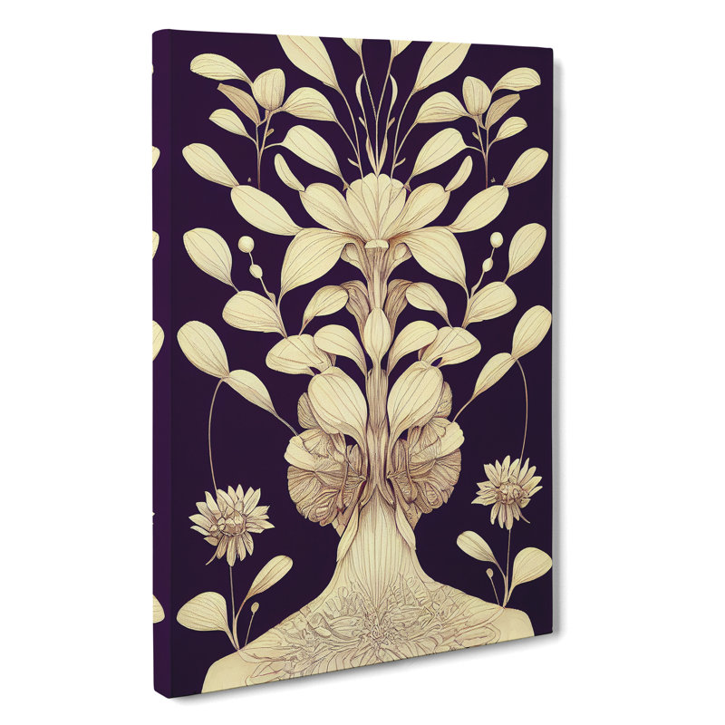 The Animated Flowers - Wall Art, Wrapped Canvas, 50cm H x 35cm W, No Matte