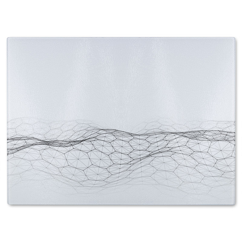 Futuristic Digital Landscape Glass Chopping Board, 40cm L x 28cm W