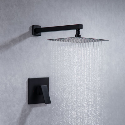 Rainlex Square Pressure Balanced Complete Shower System With Rough-in Valve
