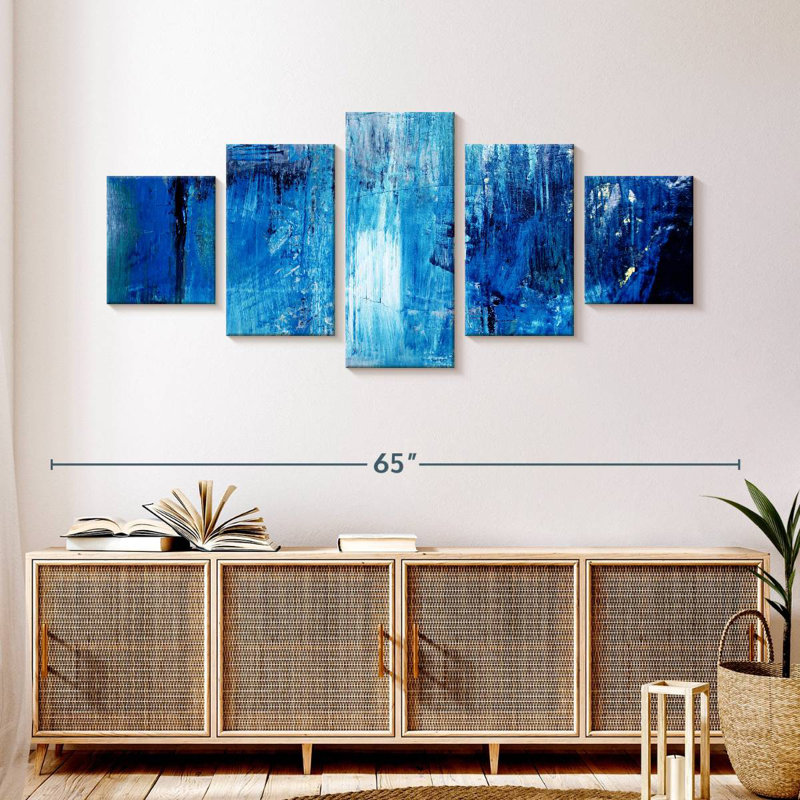 Navy Blue Glaser, H 24 po x l 55 po