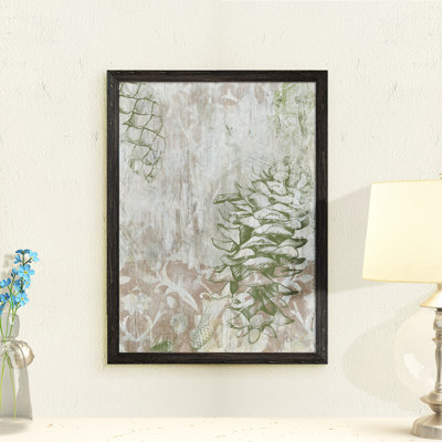 Reproduction d’art sur papier encadrée « pinecone fresco ii » par paul cézanne