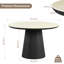 Ensemble de table et de chaises Adwin pour 2 personnes, comprenant une table ronde de 120 cm et 2 fauteuils rembourrés Teddy.-953219242-953219243