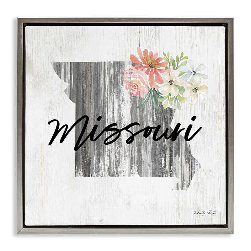 "Shabby Elegance Missouri", art mural encadré sur toile flottante par Cindy Jacobs, Cadre flottant gris lustré