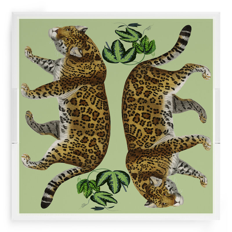 Plateau décoratif carré Leopard , Avocat, L 18 po x P 18 po x H 2 po