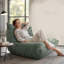 Fauteuil à billes en velours à mémoire de forme pour adultes, canapé paresseux à haut rebond, sans assemblage, vert clair-623349941-623349963