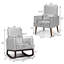 Isabelle & Max ™ - Ensemble de 2 chaises berçantes rembourrées à double usage avec pieds et coussins en bois beige-1992429904