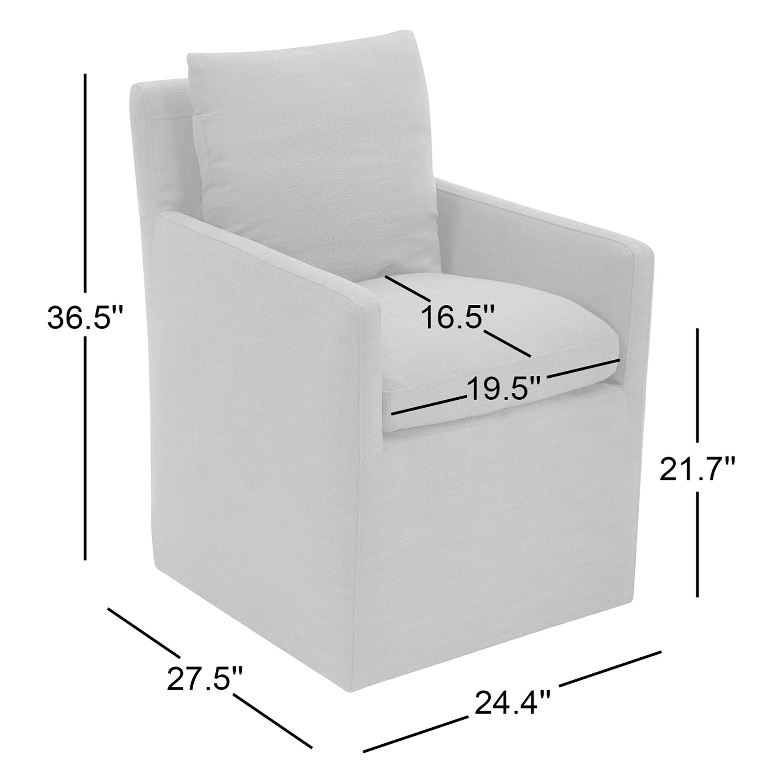 Alayaa Upholstered Arm Chair, Effie Gray Performance Linen