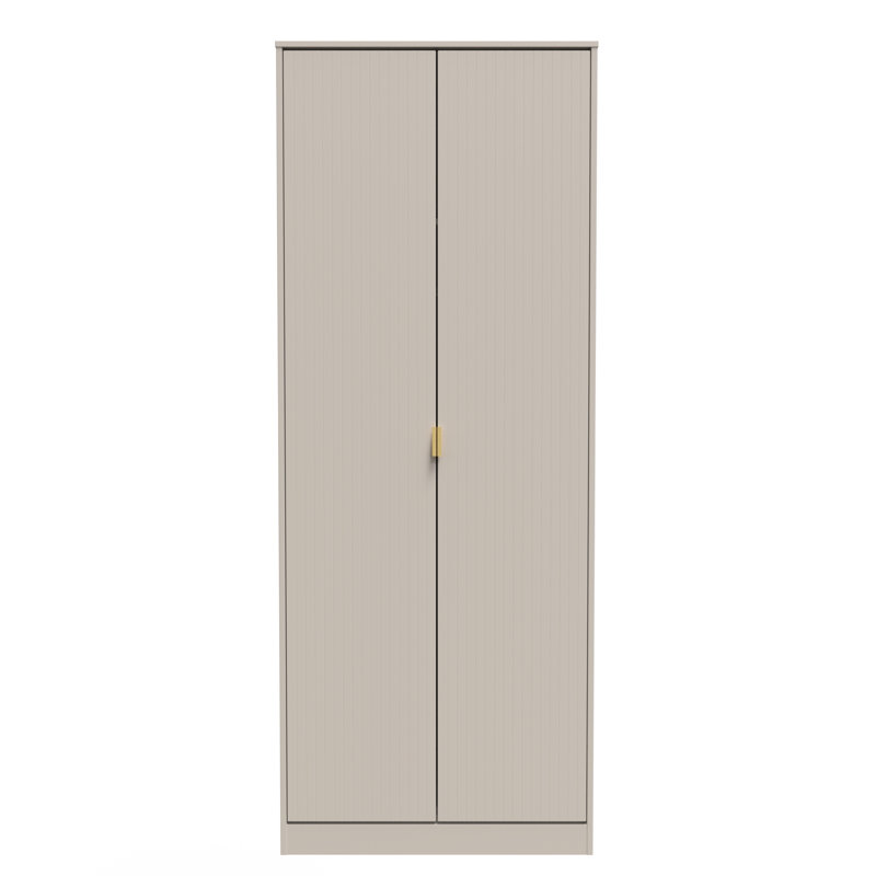 Fully Assembled 2 Door Wardrobe, 182.5cm H x 111cm W x 53cm D, Kashmir