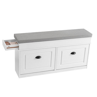 Moriah 8-Pair Shoe Storage Bench with Seat Cushion