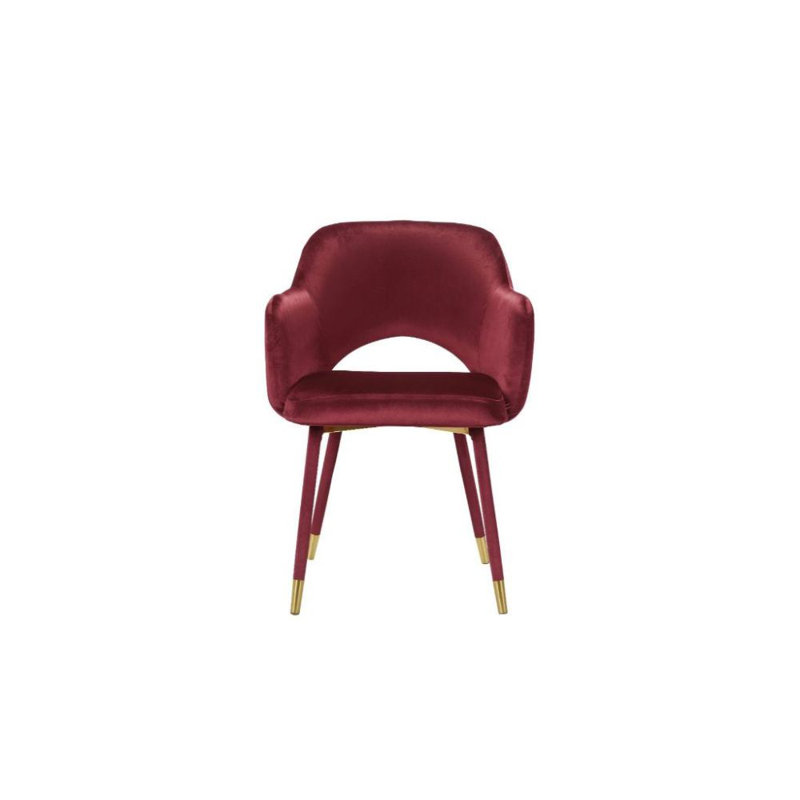 Chaise parsons en polyester 22 po, Velours rouge