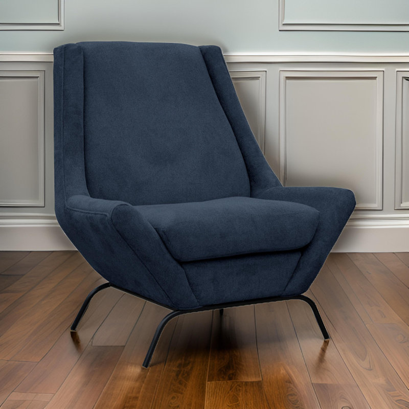 Fauteuil Romuald, Polyester bleu foncé