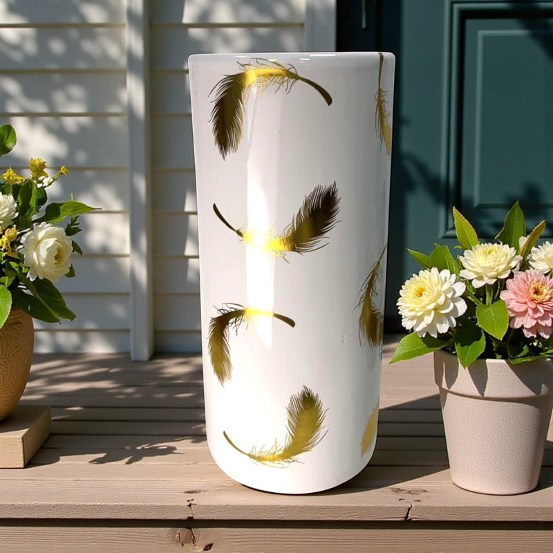 Elegant Ceramic Umbrella & Walking Stick Stand – 18 " High Decorative Freestanding Vase for Home Décor