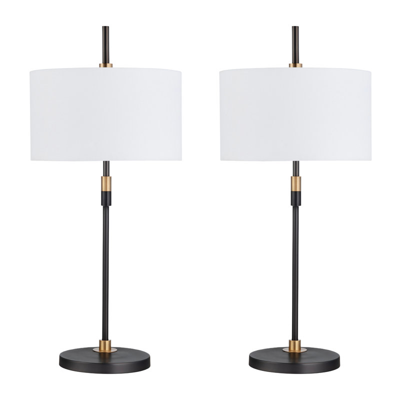 Lampe de table 31,25 "en métal avec abat-jour blanc