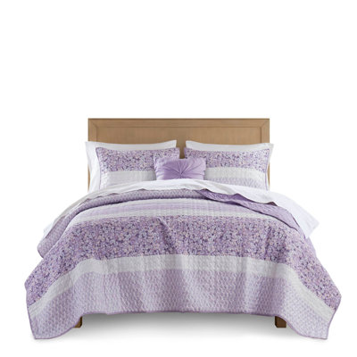 4 PCS Seersucker Quilt Set With Throw