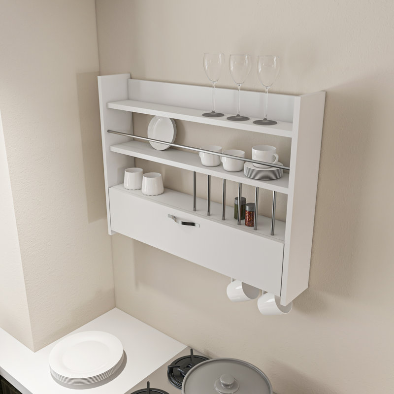 Degraff Cabinet Shelving Rack, White
