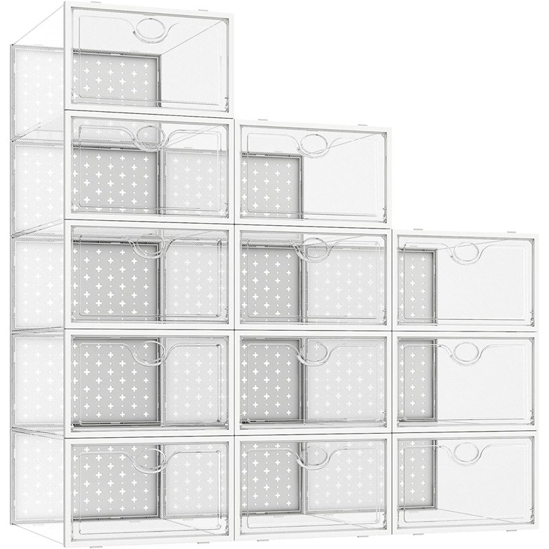 12 Pair Stackable Shoe Storage Box