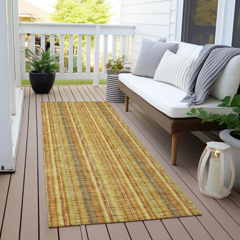 Chayden Washable Striped Indoor / Outdoor Rug, Runner 2'3" x 7'6"