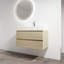 Meuble-lavabo mural avec lavabo en céramique, 2 tiroirs à fermeture en douceur-2031574574