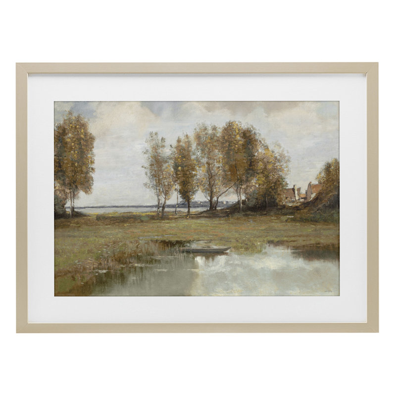 «A Peaceful Spot Landscape», reproduction sous verre encadrée, design par Amber Sterling, H 14 po x l 20 po