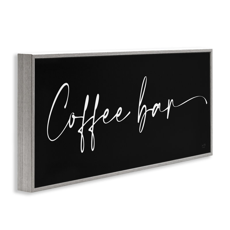 Coffee Bar Classy Script Gray, estampe numérique par Lux + Me Designs, H 10 po x l 24 po x P 1,5 po