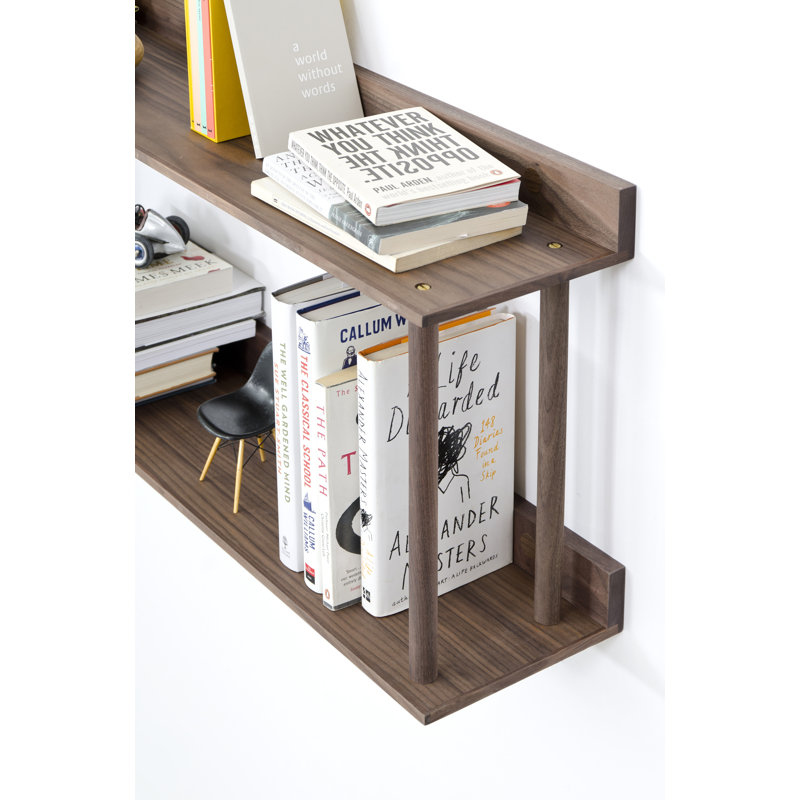 Bostic 100cm W Solid Wood Shelving Unit, Walnut