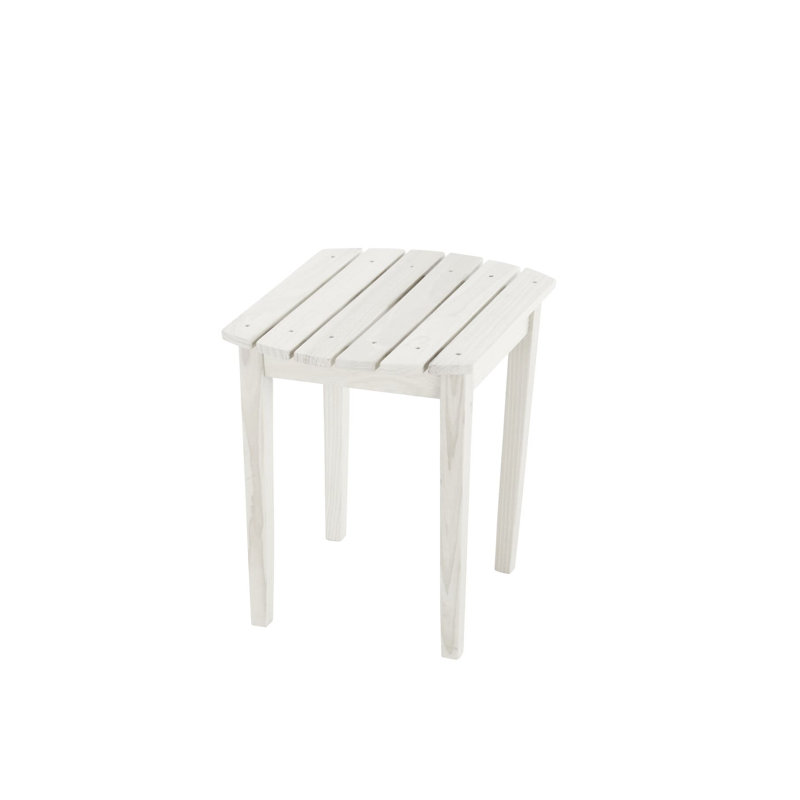 Chaise Adirondack à bascule en bois massif avec table Artiana, Blanc