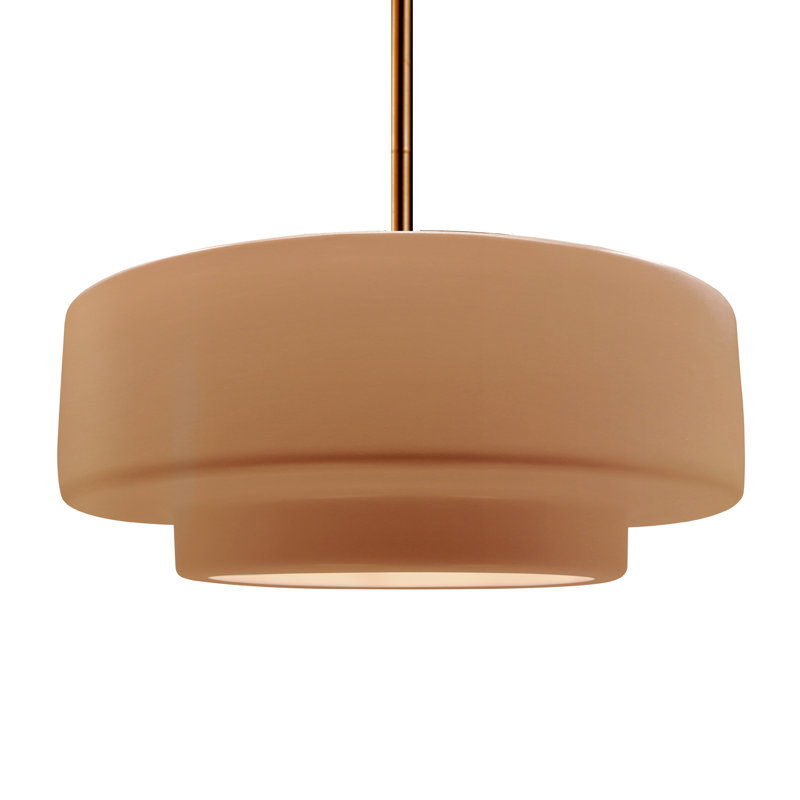 Luminaire suspendu à 1 lumière Meydan, Adobe, H 6 po x l 16,25 po x P 16,25 po, Laiton brossé