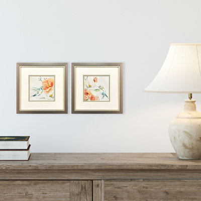 Floral Hummingbird Framed Art