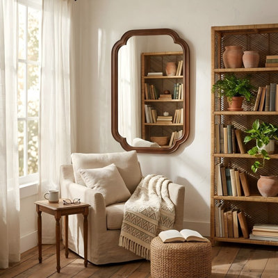 Mur décoratif Mid-Century irrégulier encadré en bois Orik