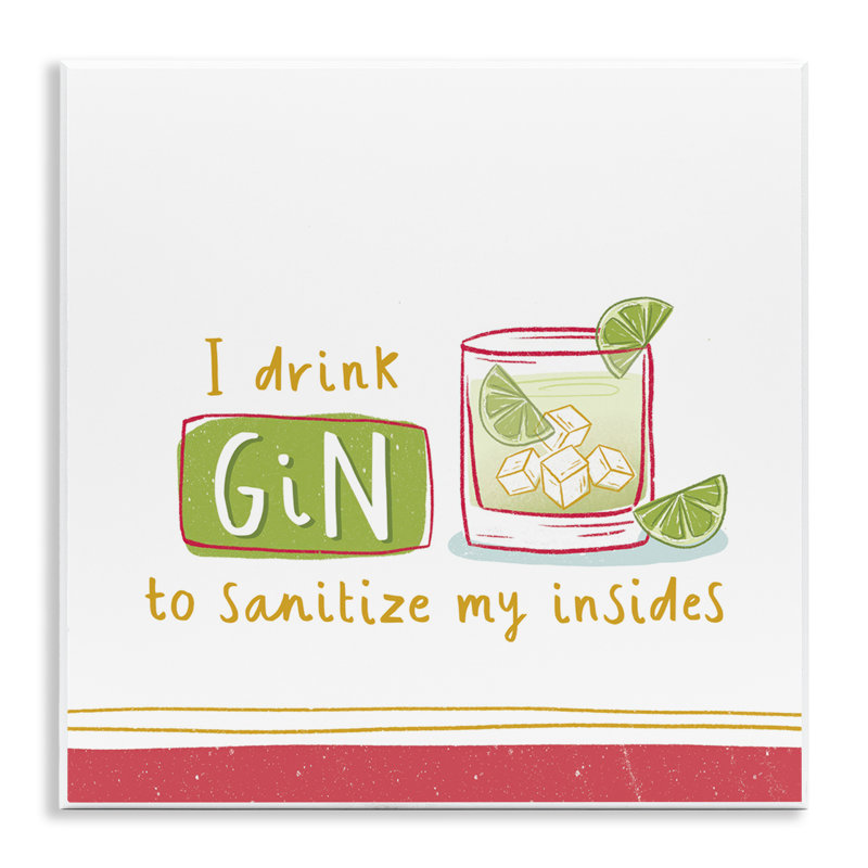 «Drôle de gin», art mural sur plaque par Courtney Morgenstern