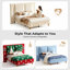 Upholstered Platform Bed Frame with Tall Wingback Headboard, Corduroy Modern Design,No Box Spring Needed, Easy Assembly-1638776254-1638776385