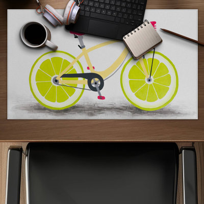 Lime wheel bike - 14.00"x24.25" Desk mat