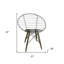 Ensemble de deux fauteuils de salle à manger à dossier ouvert en métal gris et brun